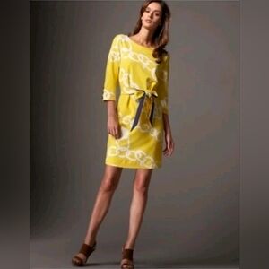 Lilly Pulitzer Jonah shift dress in a starburst yellow "lock and key"